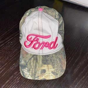 Pink and camo ford hat